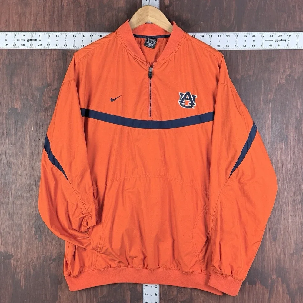 Nike Team Auburn Tigers Full Zip Clima-Fit Wind Breaker Jacket Orange Large NCAA